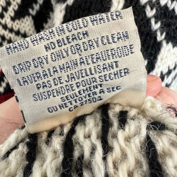 Vintage Alma Men’s Small Oversized Nordic 100% Wool Pullover Sweater 1/4 Zip - Picture 4 of 12